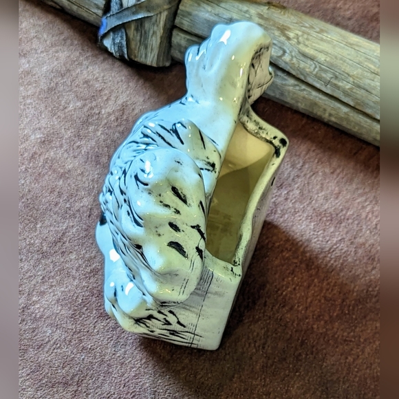 1950's Ceramic Black/White Puppy Dog Planter - Picture 14 of 14